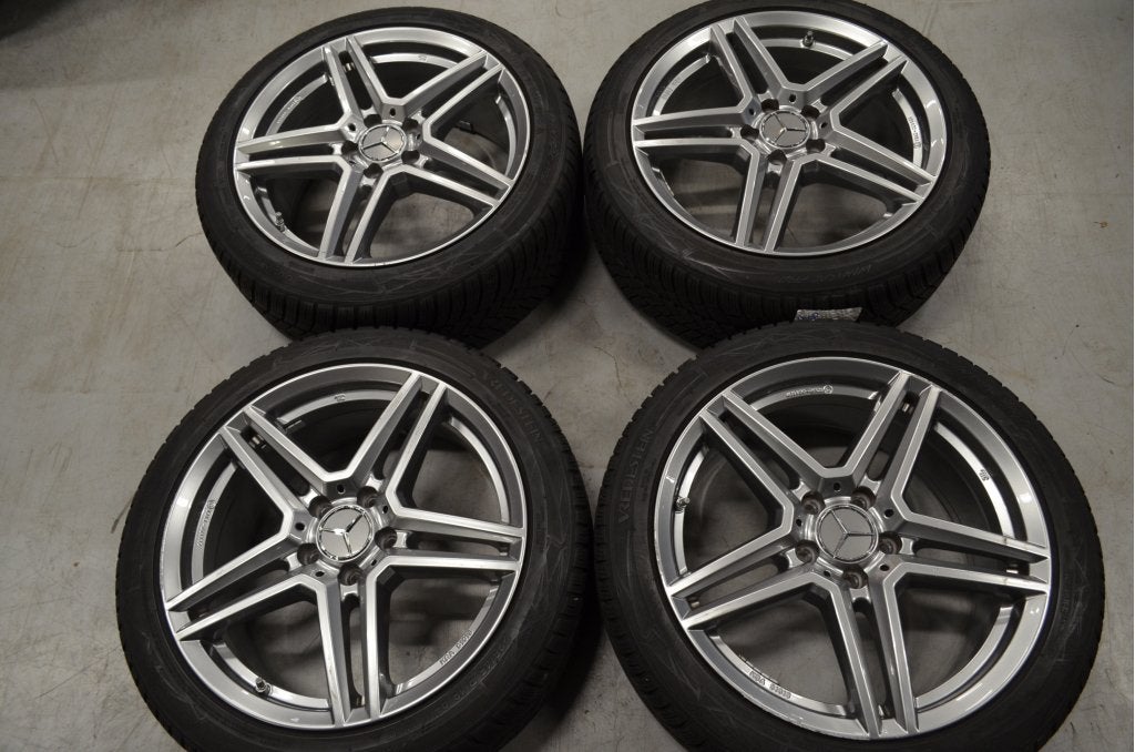 18" Mercedes C Klasse W206 Winterbanden / Winterset, Niet ingevuld, 18 inch, Gebruikt, Banden en Velgen