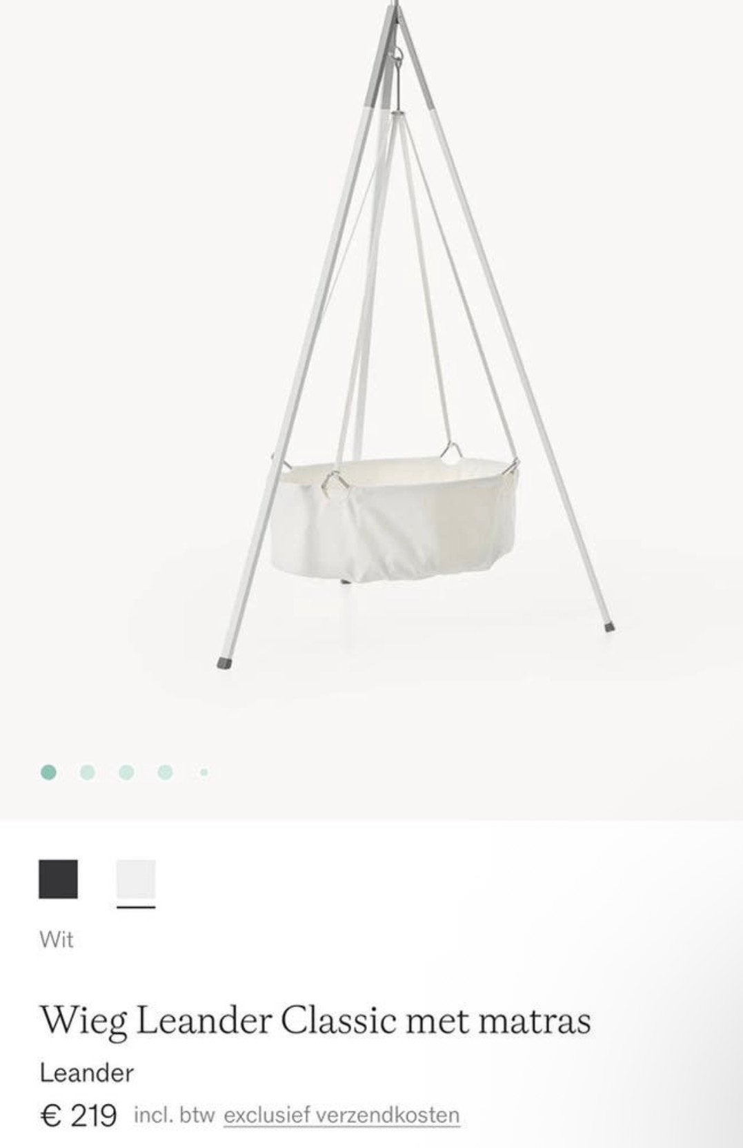 Leander hangwieg., Kinderen en Baby's, Babywiegjes en Ledikanten, Ophalen, Zo goed als nieuw, Wieg