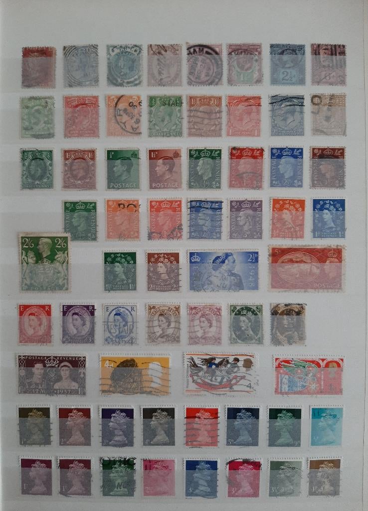 5 Kaarten Oude Klassieke Postzegels Engeland Nr 6 Gestempeld, Postzegels en Munten, Postzegels | Europa | UK, Ophalen, Gestempeld