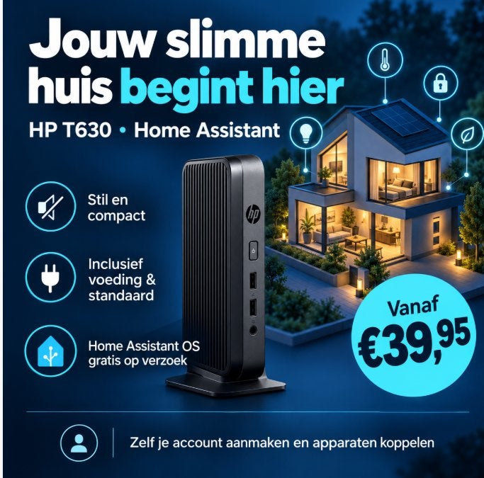 HP T630 Home Assistant Mini-PC | Plug & Play | v.a. €39,95, Computers en Software, Ophalen of Verzenden, Minder dan 2 Ghz, SSD