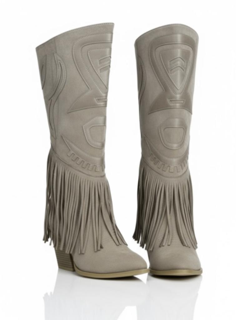 ACTIE ‼️ Fringle Western Beige boots Maat 38, Kleding | Dames, Schoenen, Nieuw, Hoge laarzen, Beige, Ophalen of Verzenden