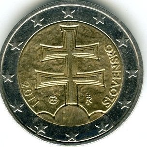2 Euro Slowakije 2011 uit Circulatie - Reguliere Munt, Verzenden, Slowakije, 2 euro, Losse munt