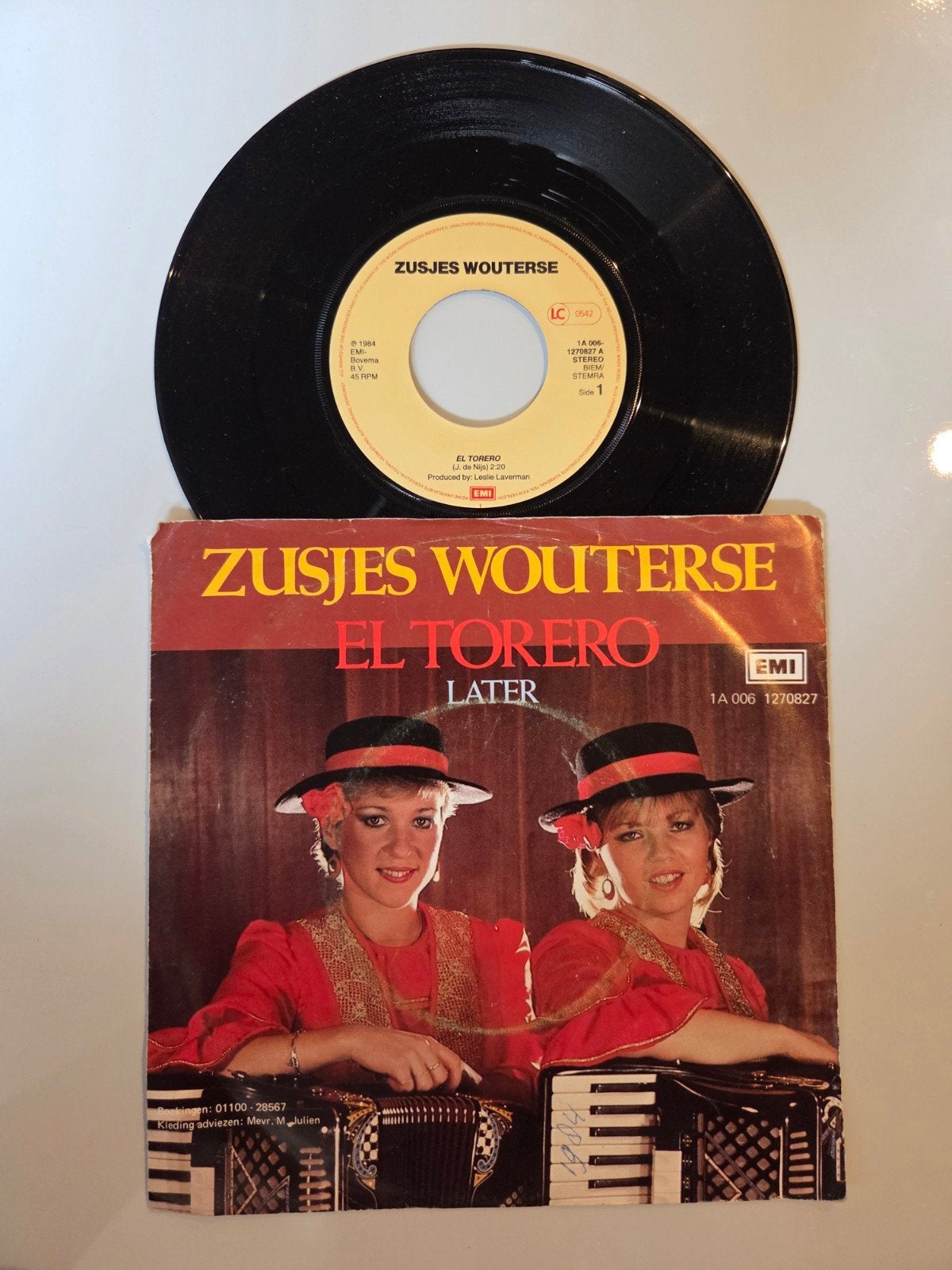 Zusjes Wouterse - El Torero, Ophalen of Verzenden, Gebruikt, 7 inch