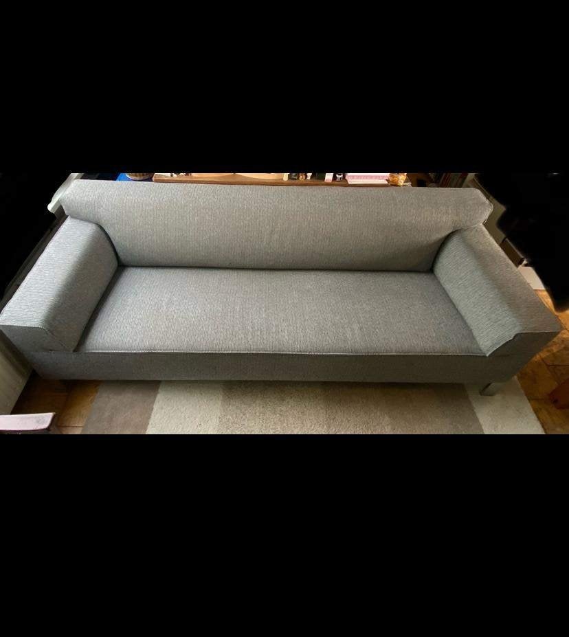 Grijze 3,5 zits design bank - Pode Edit, Huis en Inrichting, Ophalen, Gebruikt, Driepersoons, 75 tot 100 cm