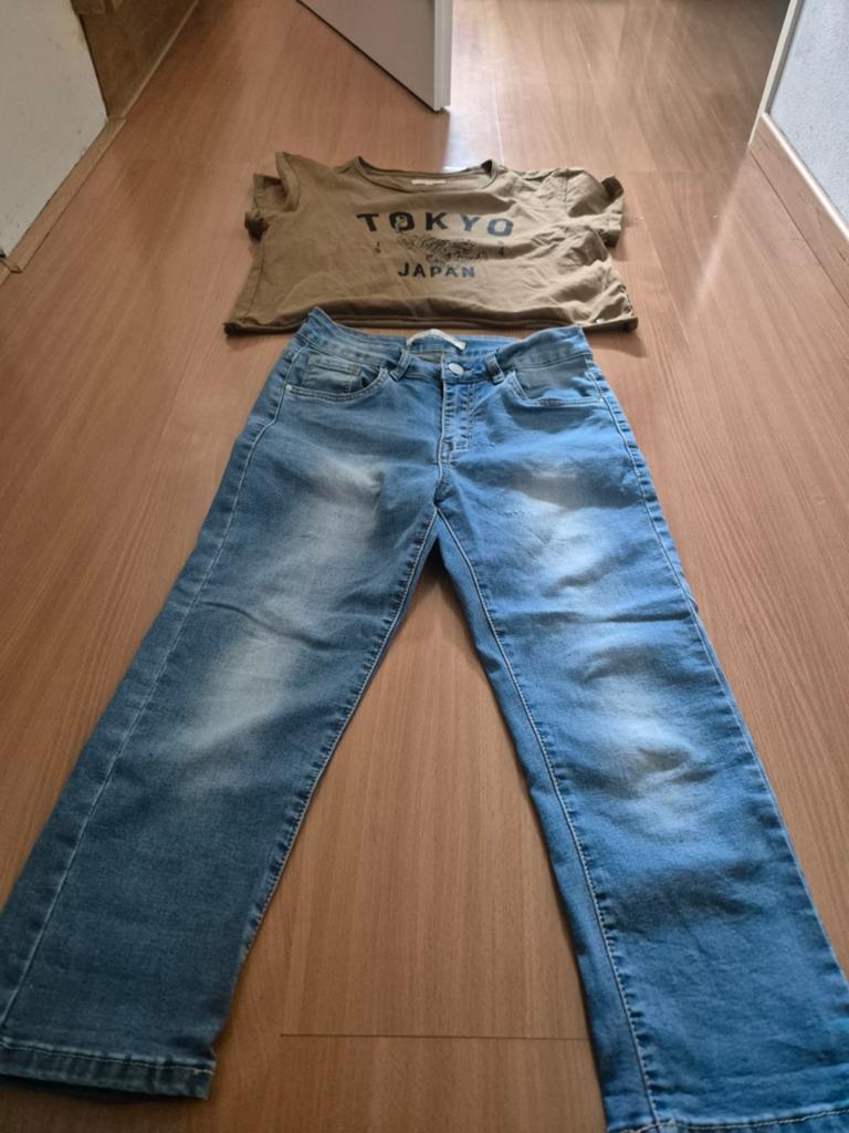 Shirt en broek maat S, Kleding | Dames, Spijkerbroeken en Jeans, Ophalen of Verzenden, Gedragen, Blauw, W28 - W29 (confectie 36)