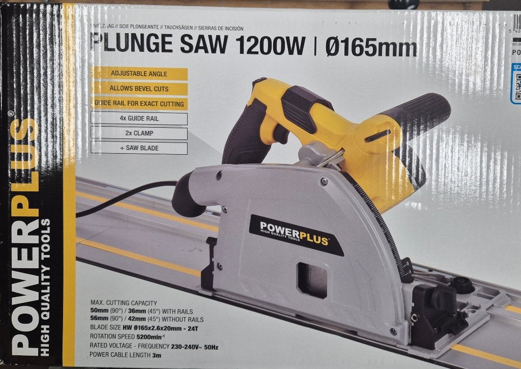 Power Plus Invalzaag 1POWX0562, 1200 watt, 165 mm., Doe-het-zelf en Verbouw, Gereedschap | Zaagmachines, Invalzaag, 70 mm of meer
