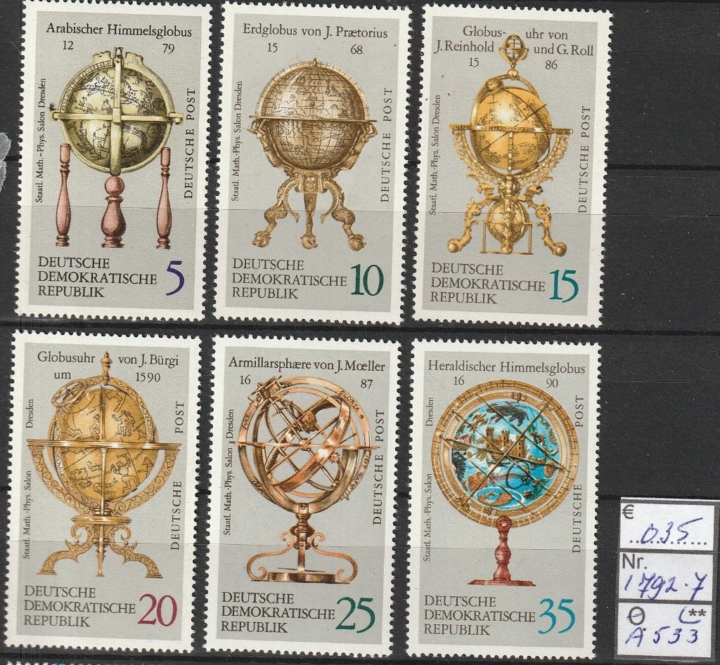 DDR Globes Michel 1792--7 Nr.A533p, Verzenden, DDR, Postfris