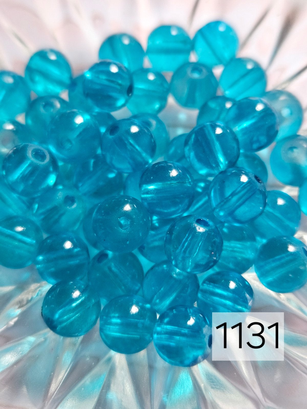50x blauwe glaskralen (1131), Hobby en Vrije tijd, Kralen en Sieraden maken, Ophalen of Verzenden, Nieuw, Kraal