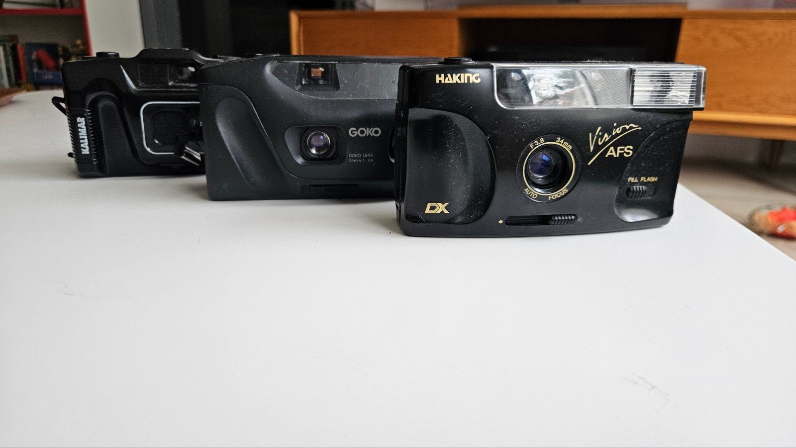 Vintage compact camera's: Kalimar, Goko, Haking Vision AFS, Ophalen of Verzenden, Gebruikt, Compact, Overige Merken