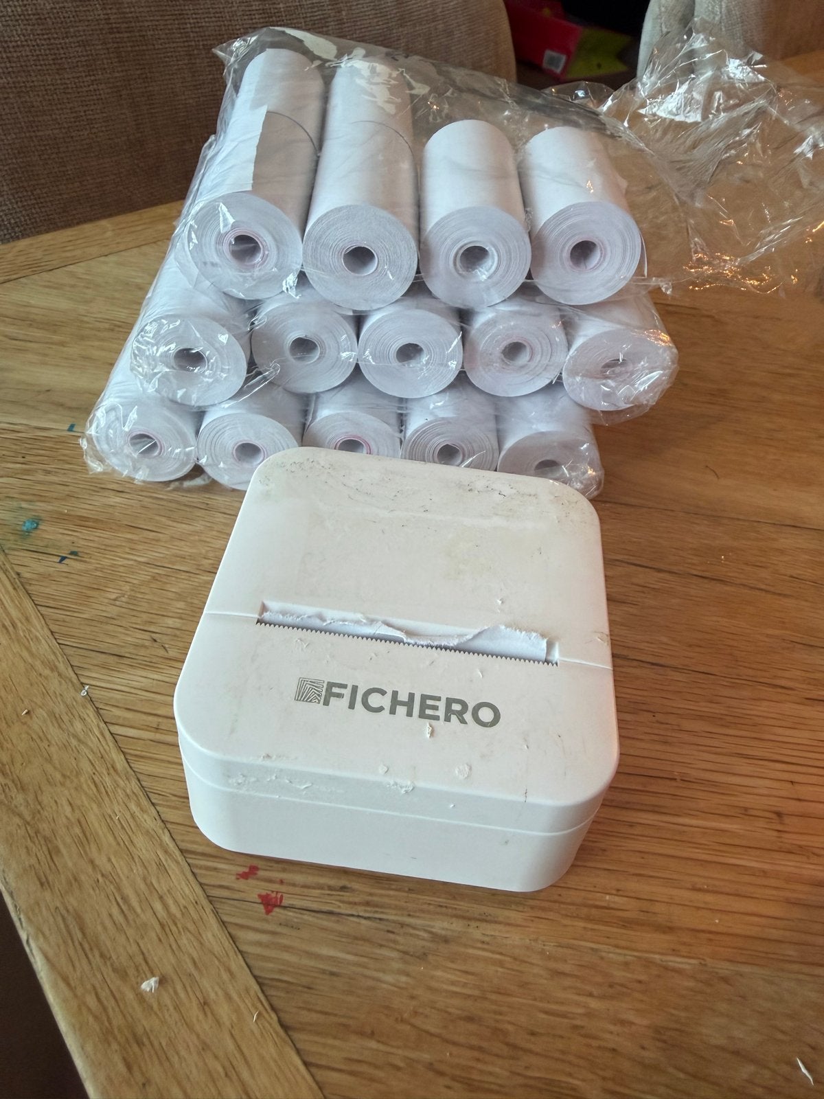 Fichero Bluetooth Printer met 14 rolletjes - Zwart-wit, Zwart-en-wit printen, Gebruikt, Fotoprinter, Ophalen of Verzenden