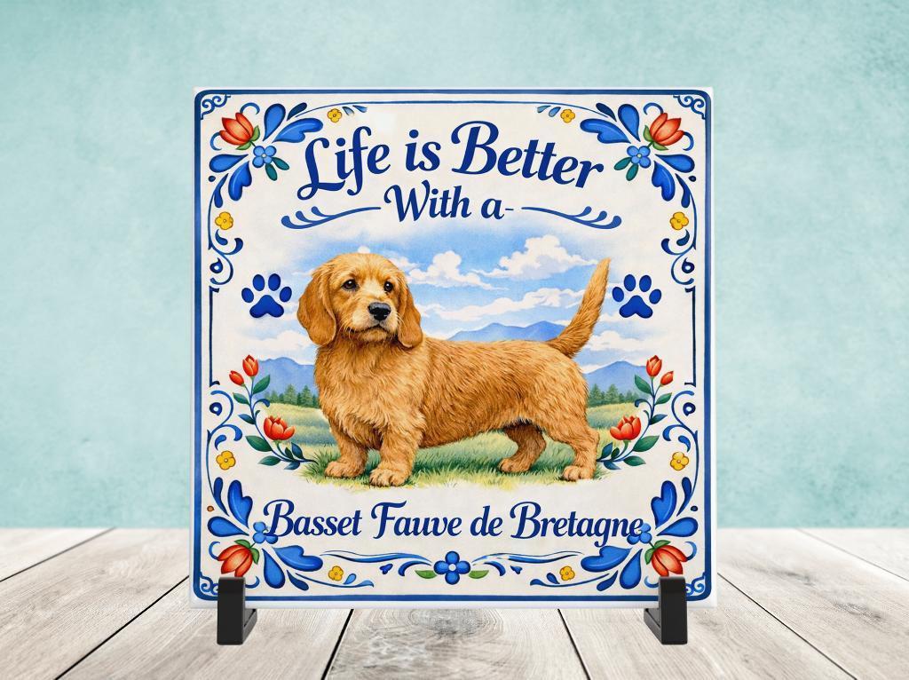 Life is Better With a Basset Fauve de Bretagne - Tegel, Verzenden, Nieuw