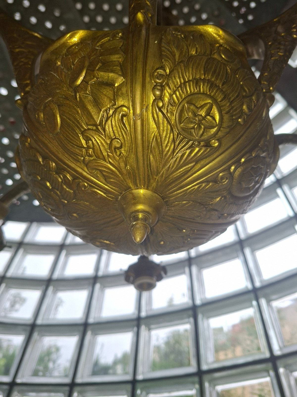 Antieke Franse Art Nouveau Kroonluchter – Brons / Messing –, Antiek en Kunst, Antiek | Lampen, Ophalen