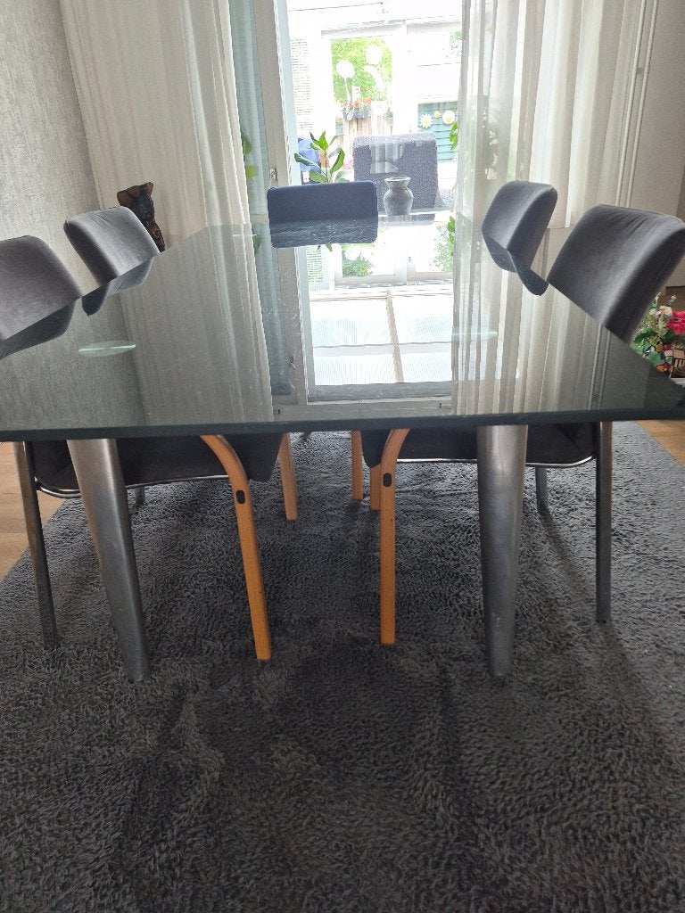 Huiskamertafel, Ophalen, Gebruikt, Glas, 50 tot 100 cm