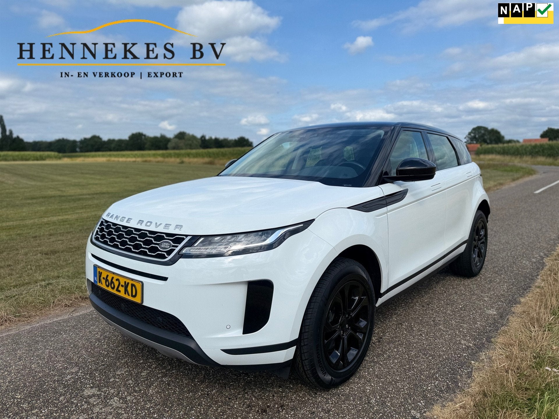 Land Rover Range Rover Evoque 1.5 P300e AWD NAP, Automaat, Stof, Wit, Bedrijf