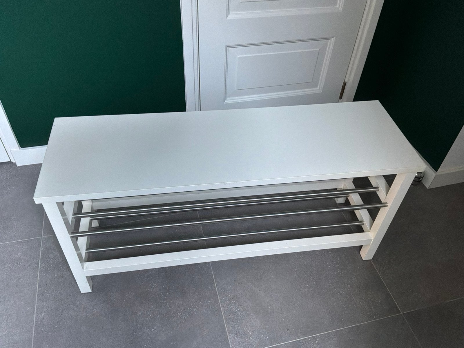 Tjusig bank met schoenenrek 108x34x50 cm Ikea, Ophalen, Gebruikt