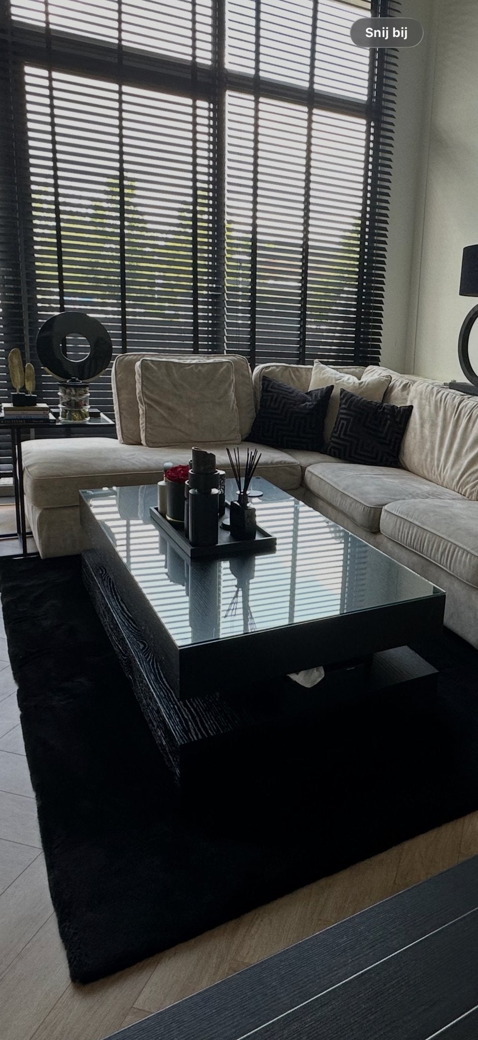Richmond salontafel met glasplaat, Ophalen, 100 tot 150 cm, 50 tot 100 cm, Glas