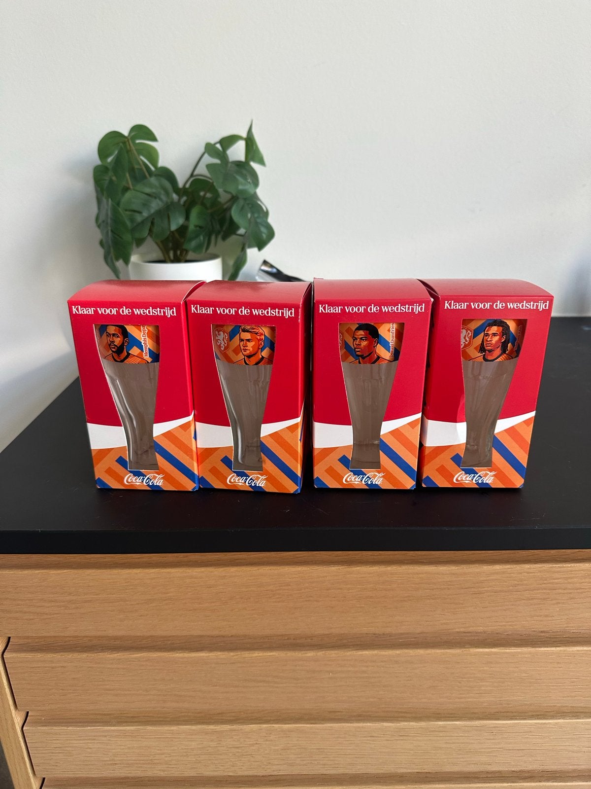 Coca-Cola Glazen WK Voetbal 'Klaar voor de wedstrijd' (4 stu, Verzamelen, Ophalen, Nieuw, Gebruiksvoorwerp