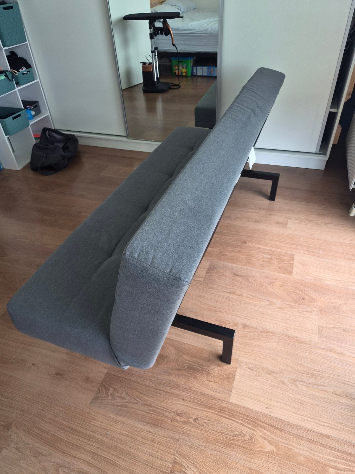 IKEA Balkarp slaapbank - Grijs, Ophalen, Gebruikt, Eenpersoons, 190 cm of minder