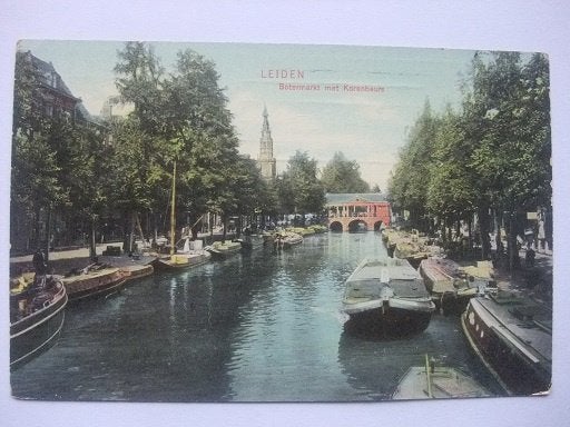 P341 Leiden - Botermarkt met Korenbeurs - 1911, Verzenden, Voor 1920, Gelopen, Zuid-Holland