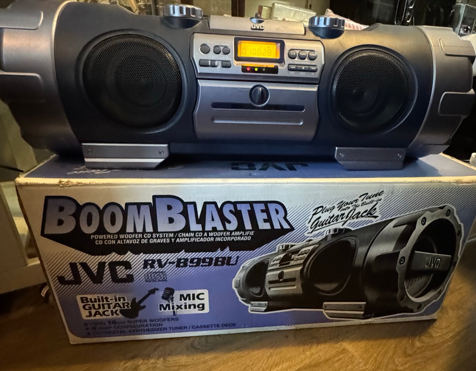 JVC Boomblaster RV-B99BU - Draagbare CD/Cassette/Radio, Audio, Tv en Foto, Stereo-sets, Gebruikt, Draagbaar, Ophalen of Verzenden