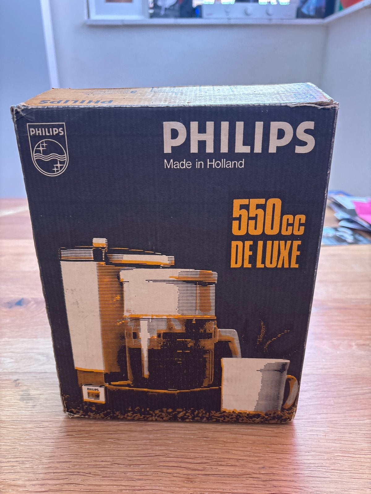 Vintage Philips 550cc De Luxe koffiezetapparaat zgan, Koffiemachine, Gemalen koffie, Ophalen of Verzenden, Zo goed als nieuw