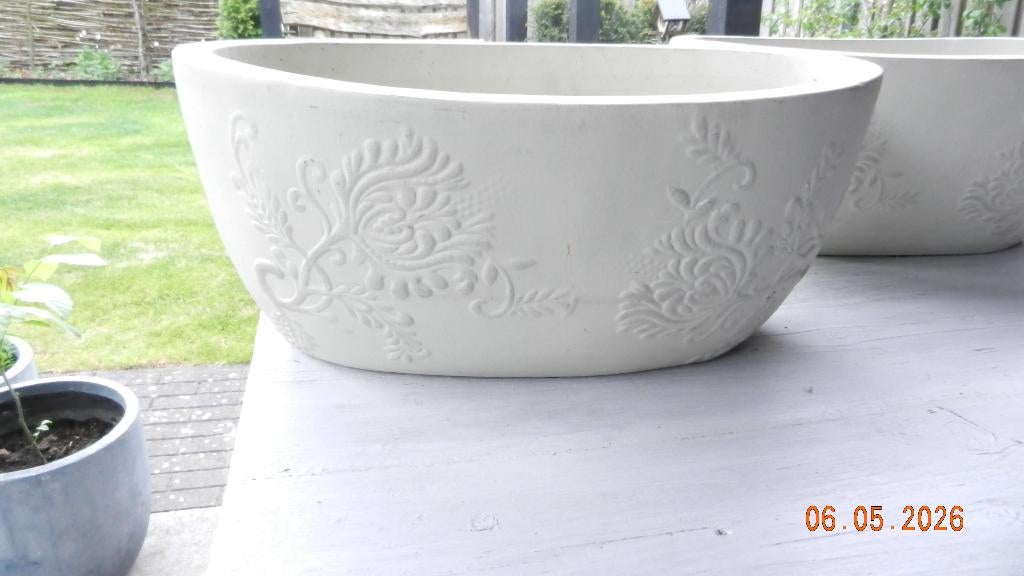 brocante bloempotten, Tuin en Terras, Bloempotten, Ophalen, Binnen, Zo goed als nieuw, Overige vormen