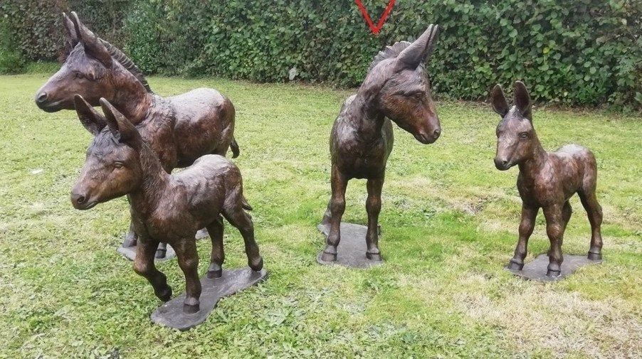 EZEL / BRONZEN TUINBEELDEN / Brons, Tuin en Terras, Dierenbeeld, Nieuw, Info@huisentuindecoratiemarie.nl, Huis en tuin decoratie marie