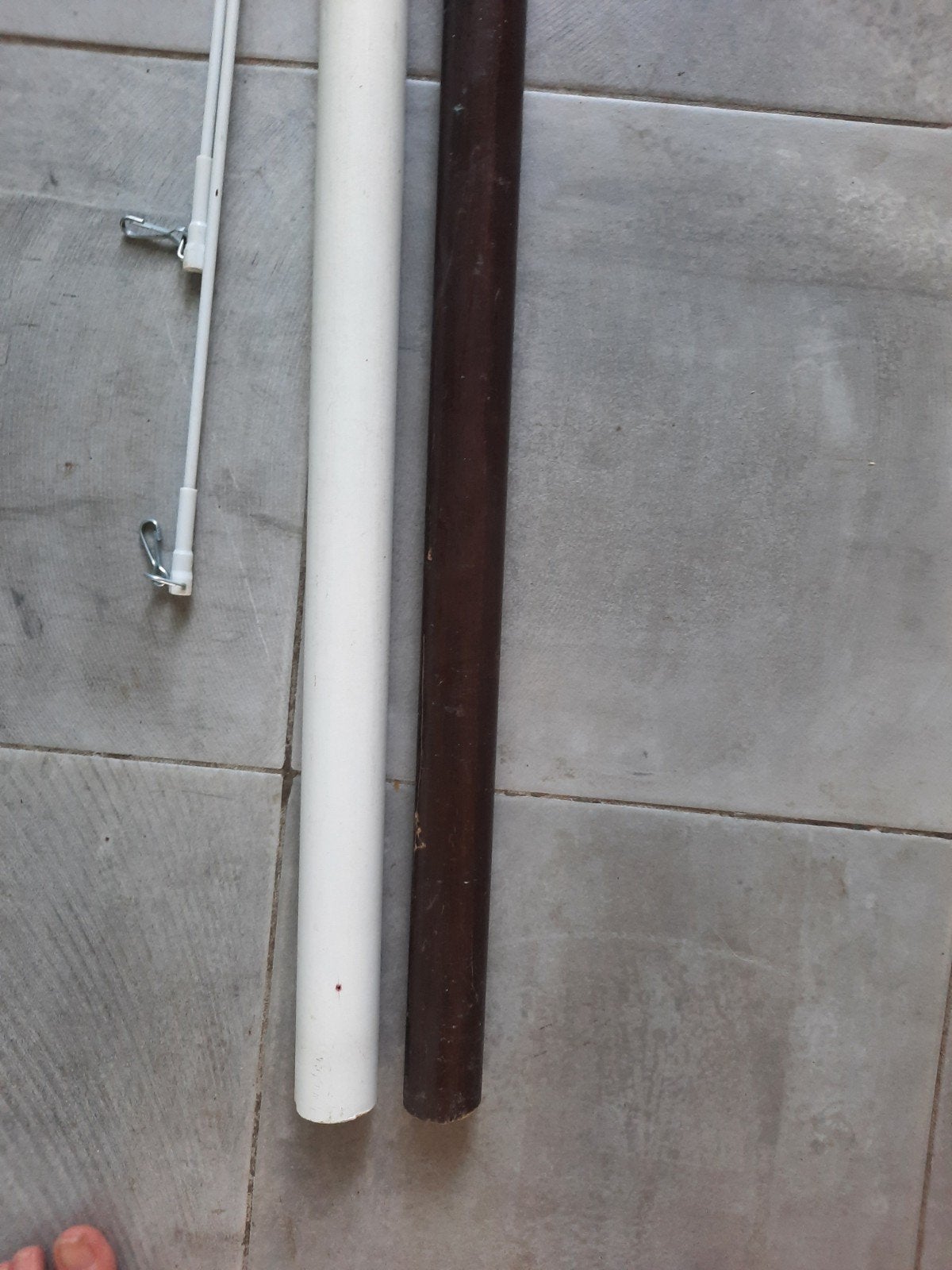 Ouderwetse  bruine gordijnroede 1.92, Ophalen of Verzenden, 50 tot 100 cm, Minder dan 100 cm