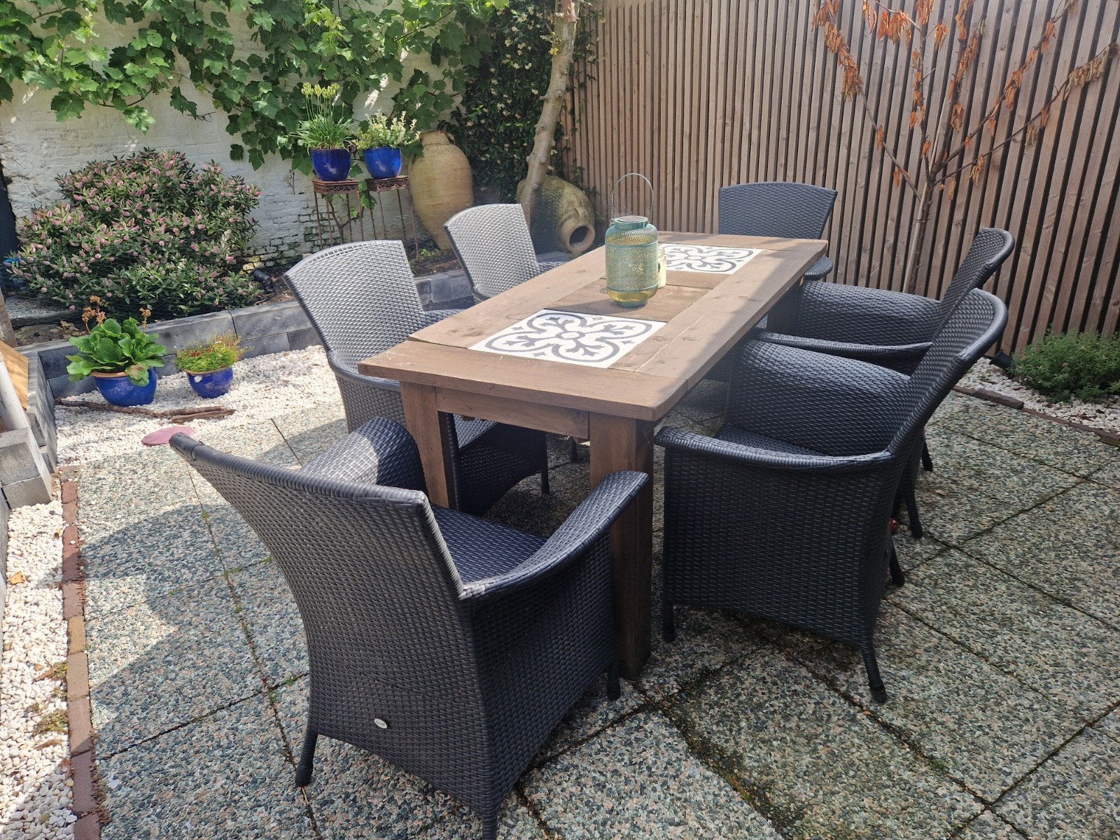 Hartman wicker tuinstoelen antraciet 6 stuks, Tuin en Terras, Ophalen, Gebruikt, Wicker