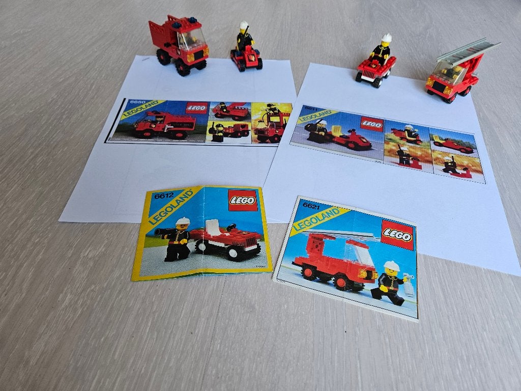Lego brandweer auto's 6611, 6612, 6621 & 6650, Gebruikt, Lego, Ophalen of Verzenden, LEGOLAND