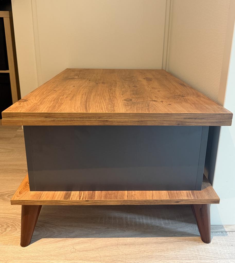 Uitklapbare salontafel, Huis en Inrichting, Tafels | Salontafels, Zo goed als nieuw, Minder dan 50 cm, 50 tot 100 cm, 100 tot 150 cm