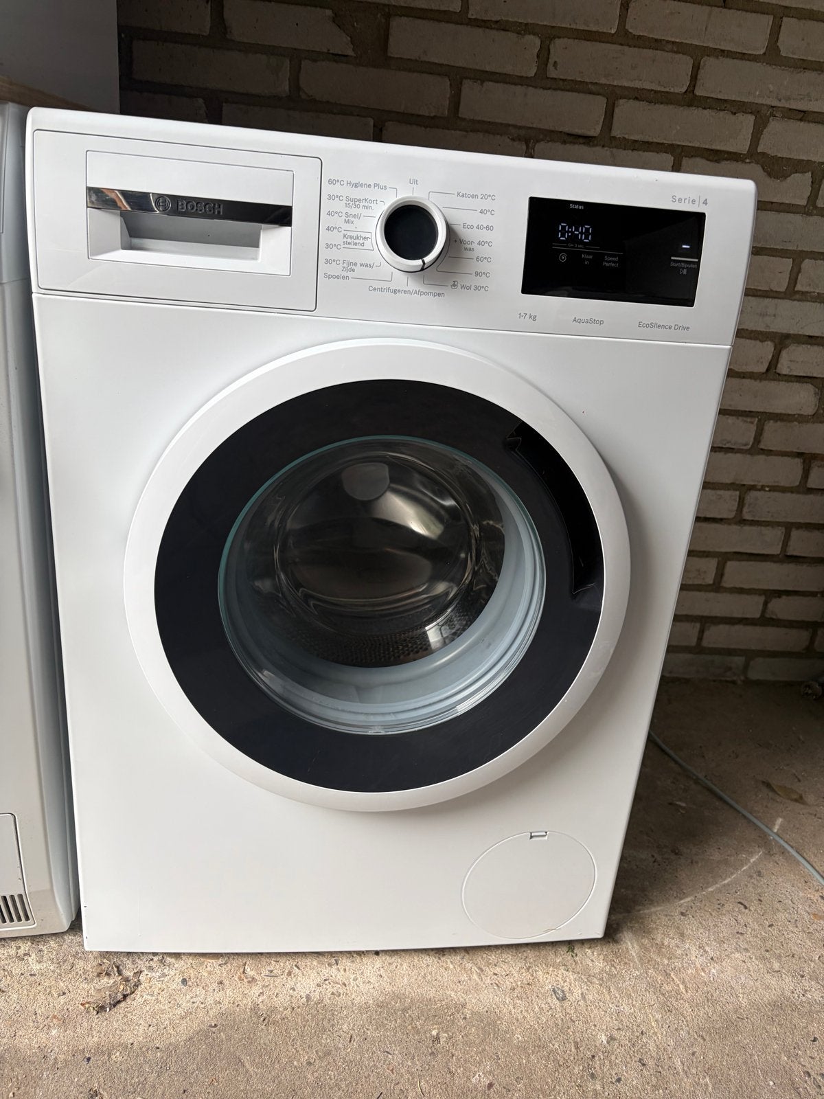 Bosch Serie 4 Wasmachine - 7 kg, EcoSilence Drive, Ophalen, Zo goed als nieuw, Voorlader, Kort programma