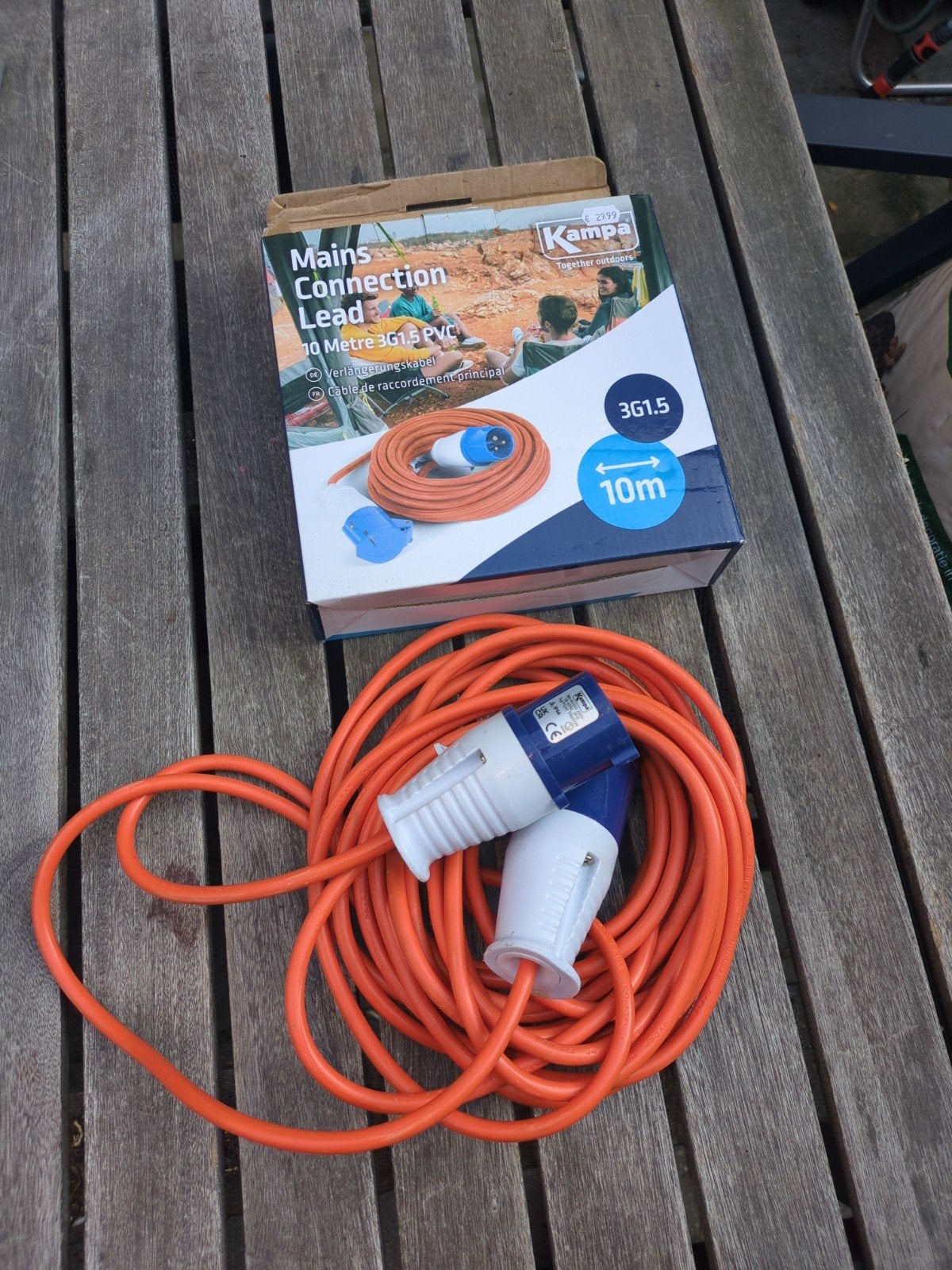 Camper Aansluitkabel 10m - PVC Verlengsnoer, Caravans en Kamperen, Ophalen of Verzenden, Zo goed als nieuw