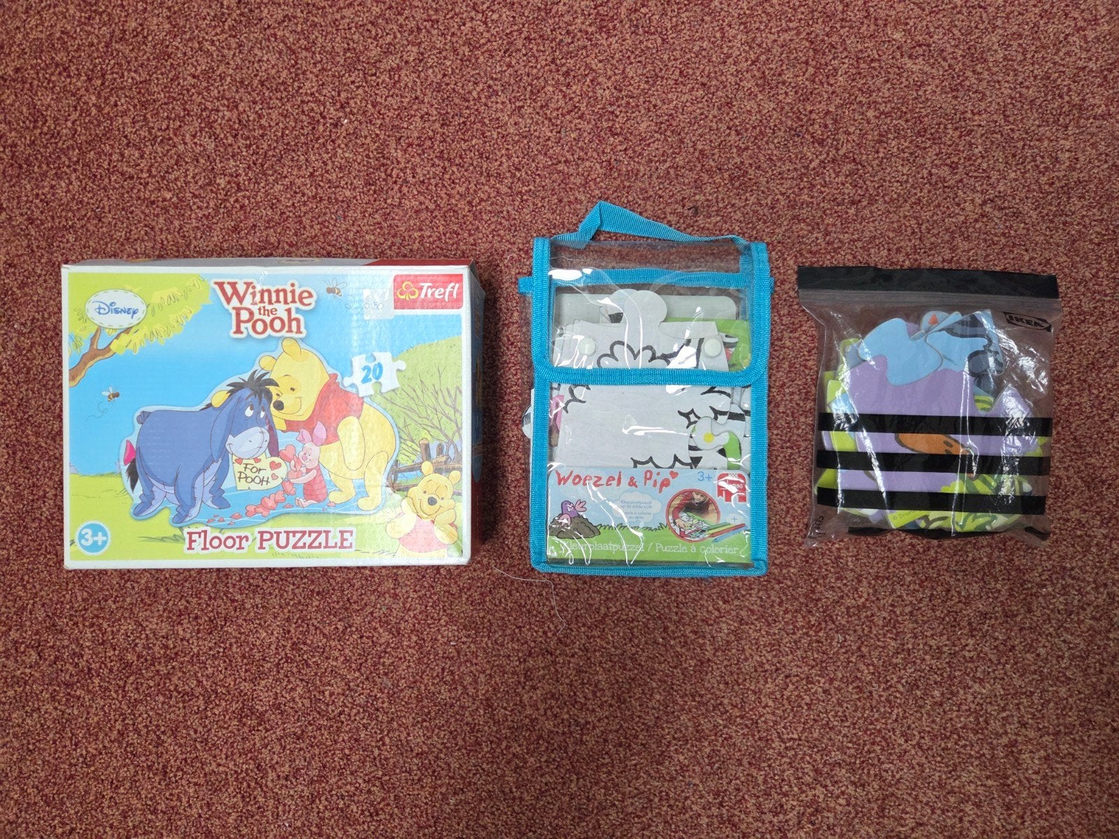 Vloerpuzzels: Woezel & Pip en Winnie de Poeh, Ophalen, 10 tot 50 stukjes, Gebruikt, 2 tot 4 jaar