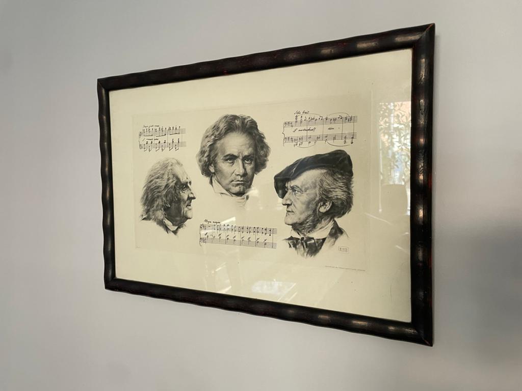 Ingelijste kunstprint van klassieke componisten, Boeken, Ophalen, Zo goed als nieuw, Overige onderwerpen