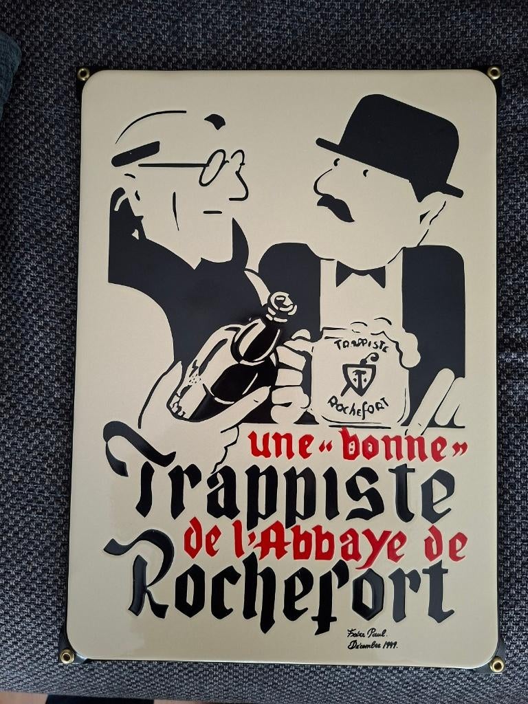 Rochefort bier trappisten emaille bord 31 x 43 cm, Verzamelen, Ophalen of Verzenden, Nieuw, Reclamebord, Plaat of Schild, Overige merken