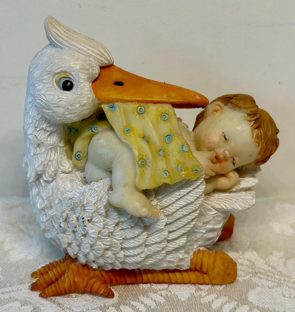 Ooievaar met baby, Ophalen of Verzenden, Zo goed als nieuw