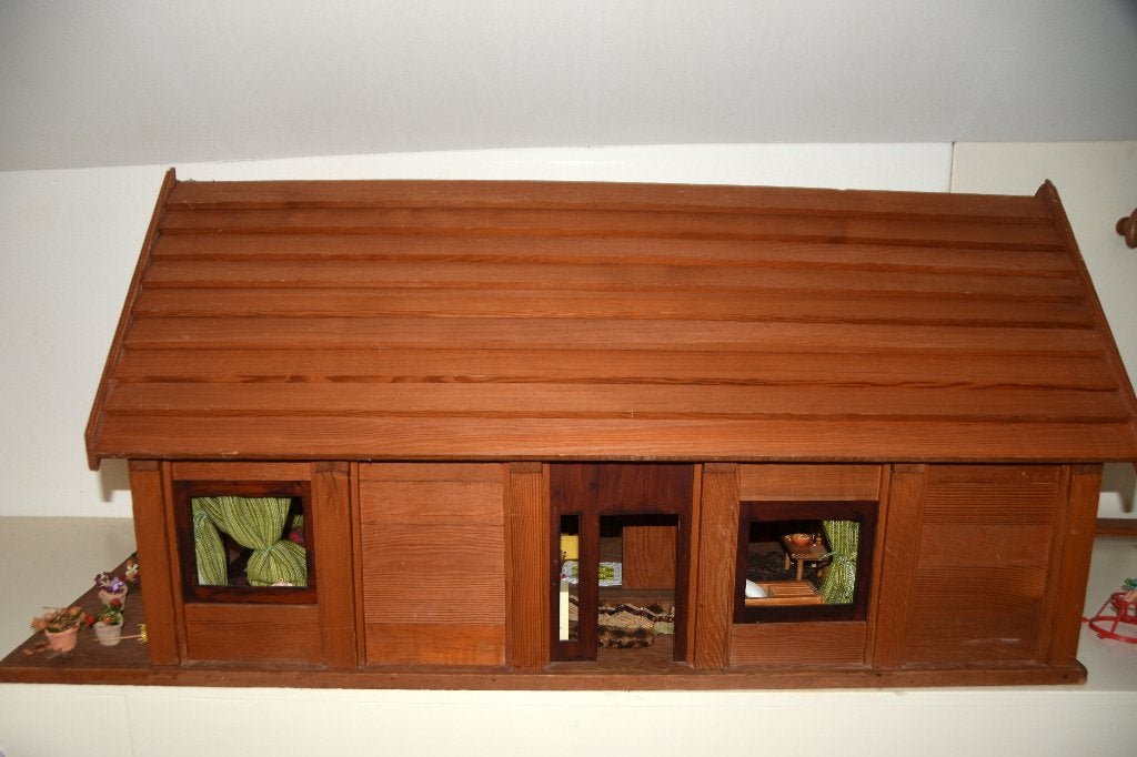 Groot houten poppenhuis 60s Schöner Wohnen handgemaakt, Ophalen, Gebruikt, Poppenhuis