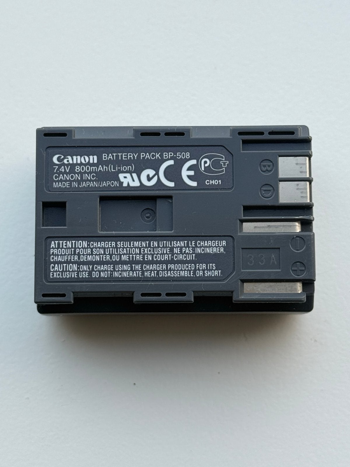 Canon BP-508 originele accu 7,4V 800mAh, Gebruikt, Canon, Accu