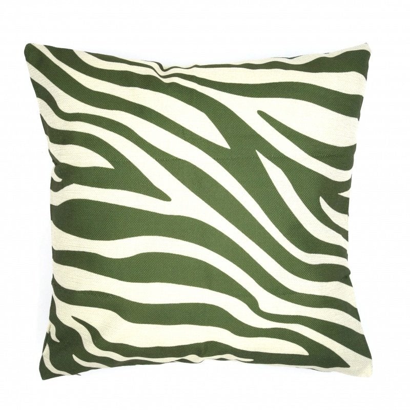 Kussenhoes Zebra linnenlook | Olijf 44 x 44 cm, Dekussenkraam@gmail.com, De kussenkraam, Nieuw, Ophalen of Verzenden