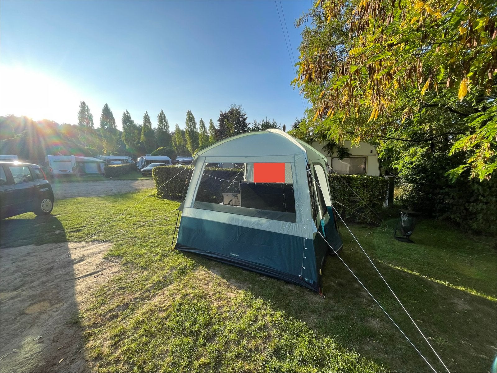 Quechua partytent met zijkanten, aprena base 2,5 x 2,5, Caravans en Kamperen, Ophalen, Nieuw