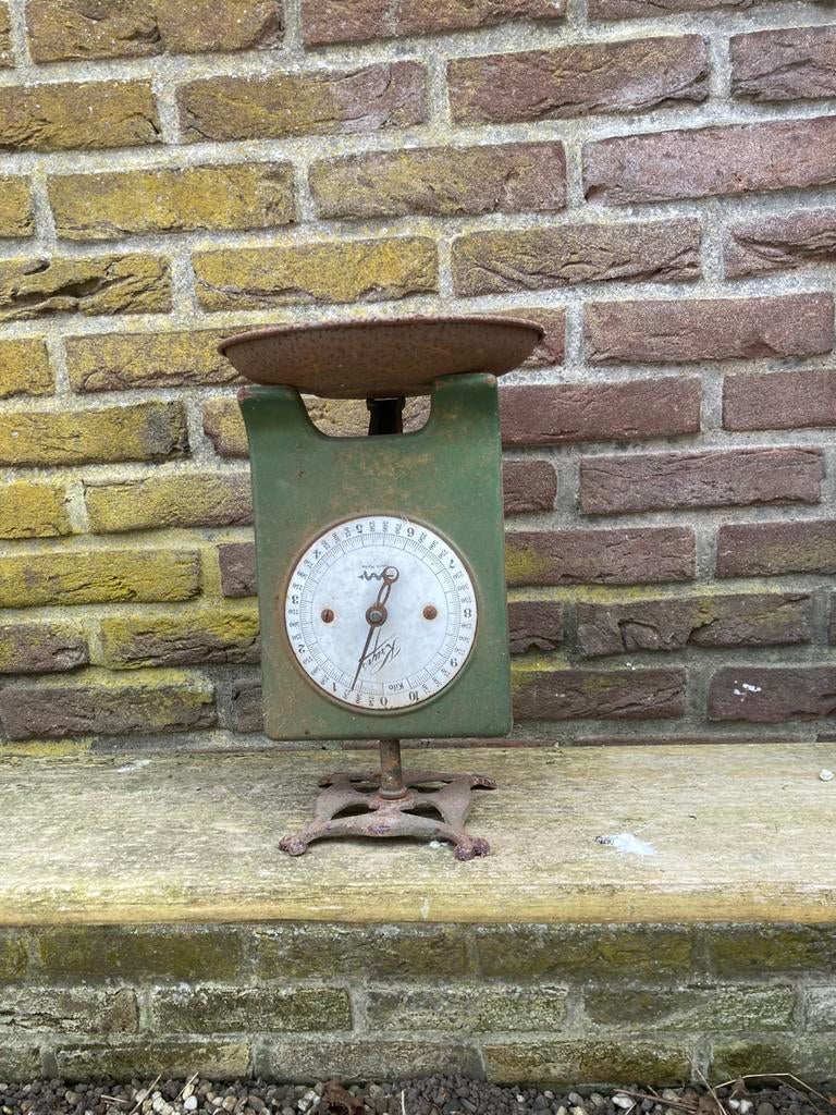 Brocante weegschaal,, Ophalen, Zo goed als nieuw, Wandklok
