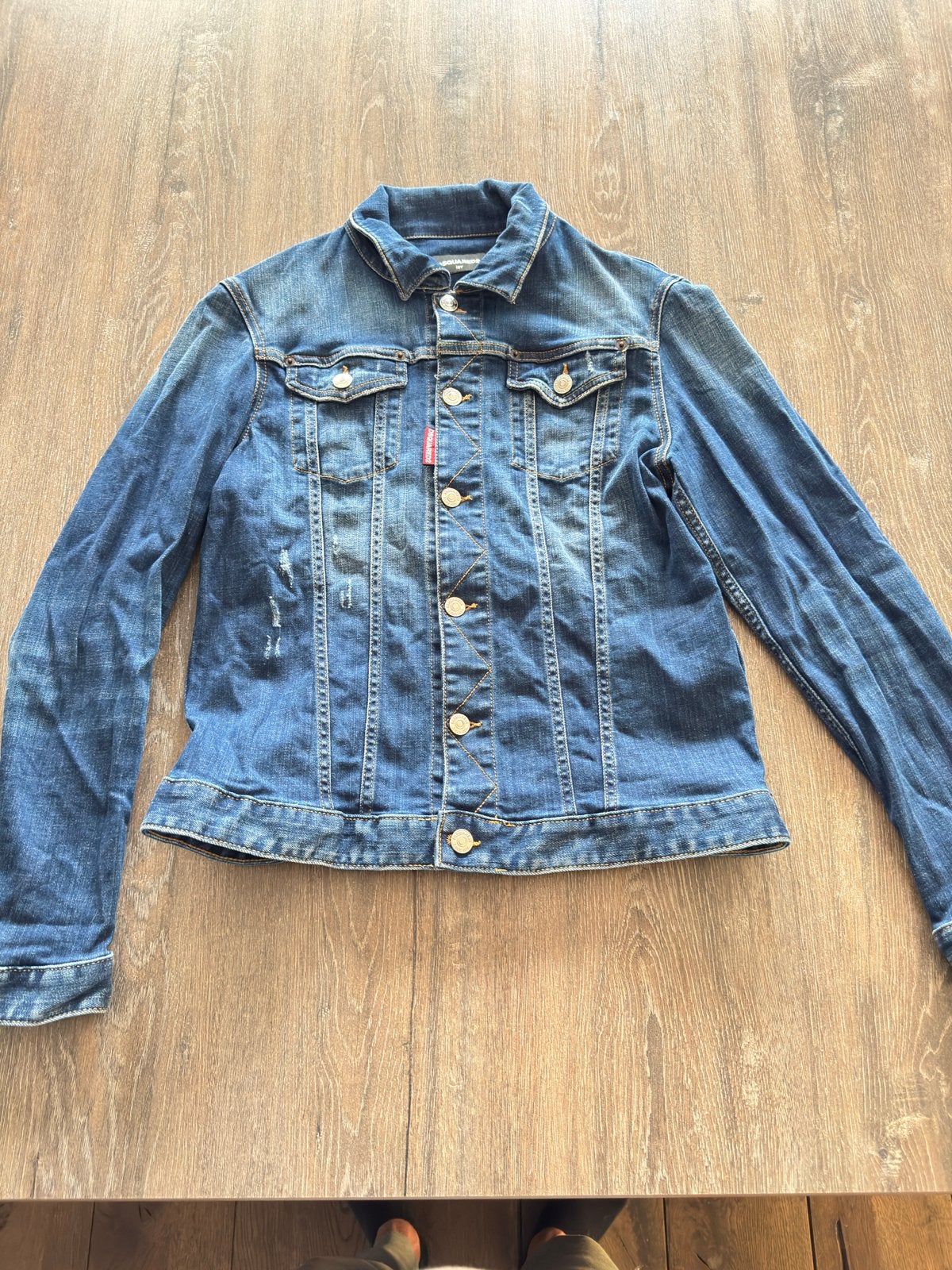 Dsquared2 spijkerjasje - Maat 16y, Ophalen of Verzenden, Gedragen, Maat 34 (XS) of kleiner, Blauw