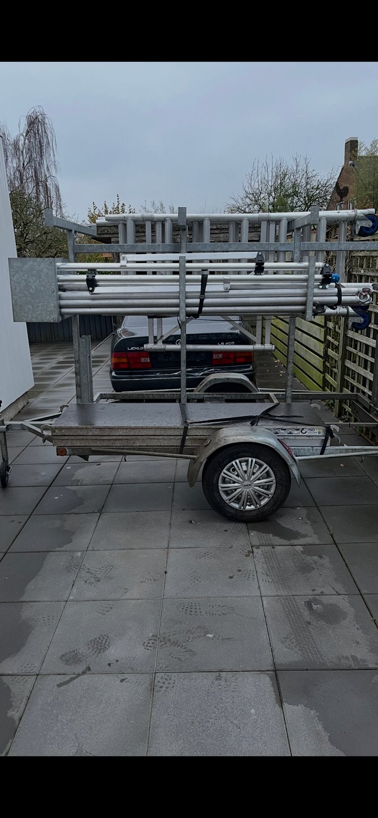 Mobiele steiger incl aanhanger, Doe-het-zelf en Verbouw, Steigers, Ophalen, Zo goed als nieuw, Rolsteiger of Kamersteiger, 5 meter of hoger