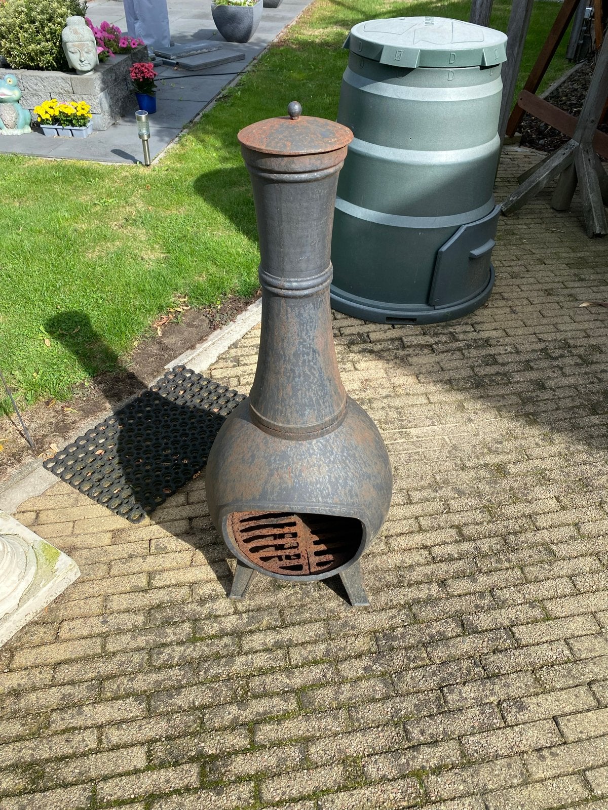 Gietijzeren terrashaard / buitenkachel, Tuin en Terras, Ophalen of Verzenden, Gebruikt