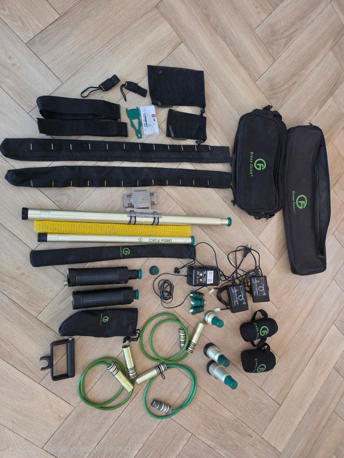 Zeer uitgebreide set Green Force duiklampen, Watersport en Boten, Duiken, Ophalen of Verzenden, Gebruikt, Duiklamp