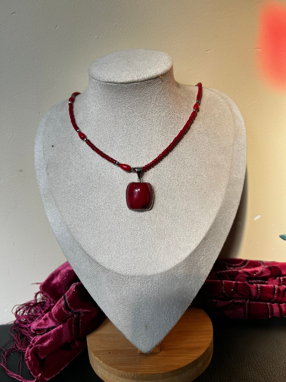Koraal ketting & hanger beschermt geluk intuïtie uniek, Magnolia11, Nieuw, Ophalen of Verzenden, Steen of Mineraal