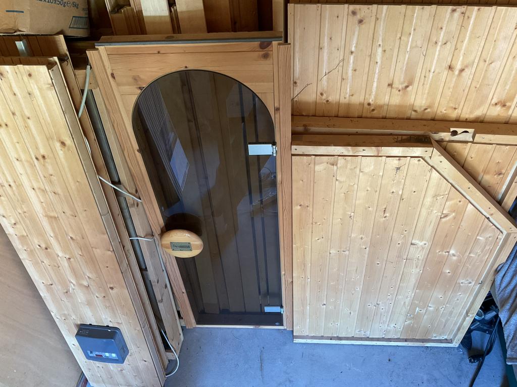 Complete sauna zeer mooi weinig gebruikt grote 200 bij 150, Ophalen, Zo goed als nieuw, Complete sauna