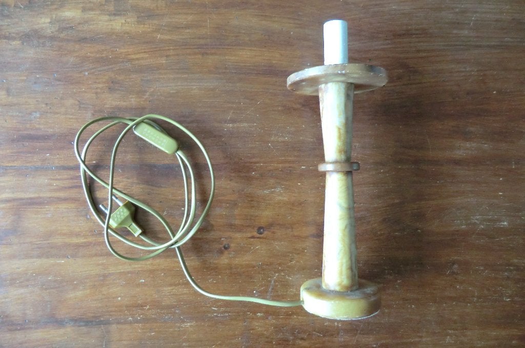 lamp met albasten voet - voor 15W lamp, Huis en Inrichting, Lampen | Tafellampen, Ophalen of Verzenden, Gebruikt, Minder dan 50 cm