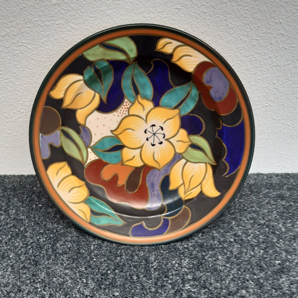 schitterend plateel bord (ca 1930) Gouds fabrikaat, Ophalen of Verzenden